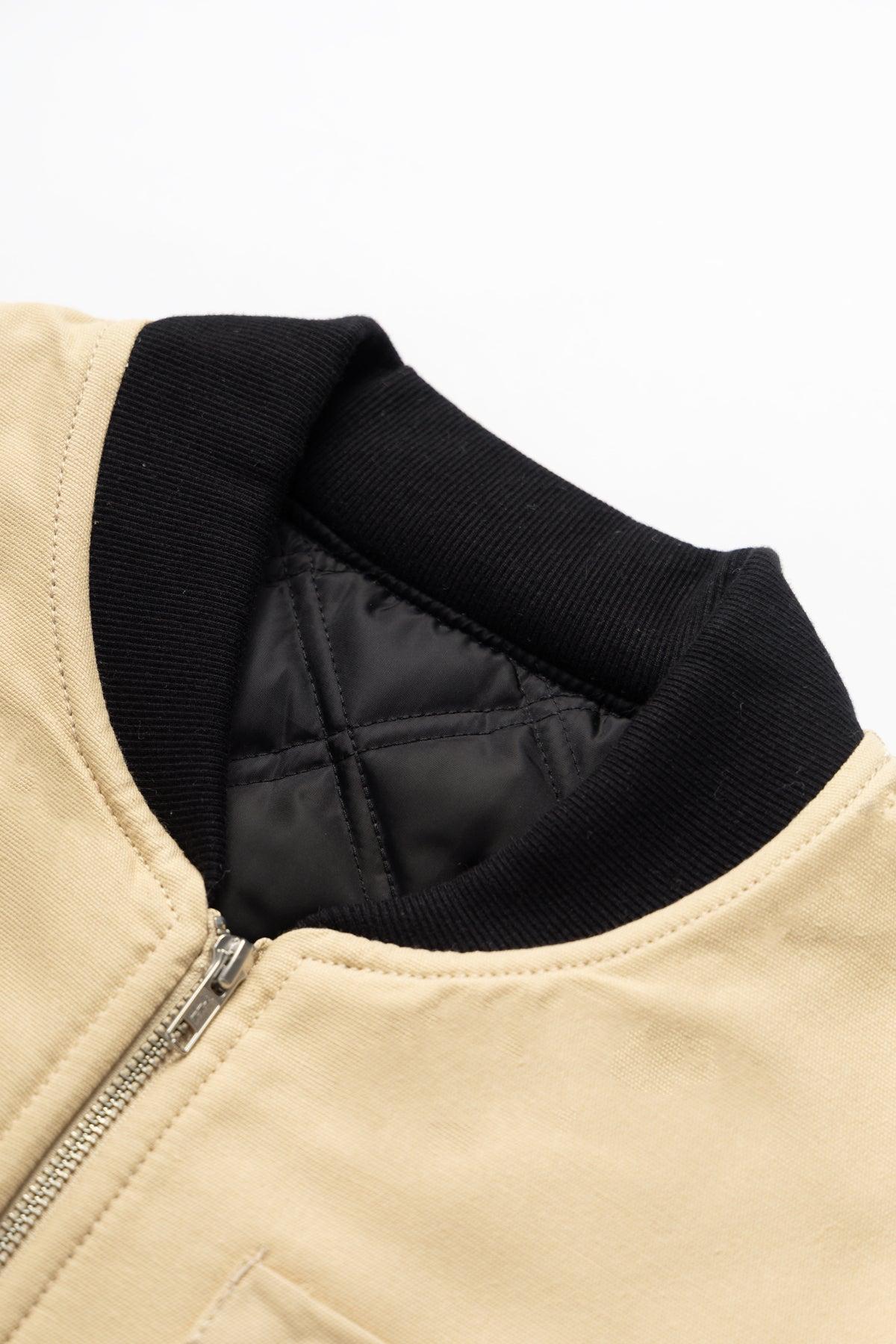 Padded Work Vest Jacket - Pale Khaki Product Image