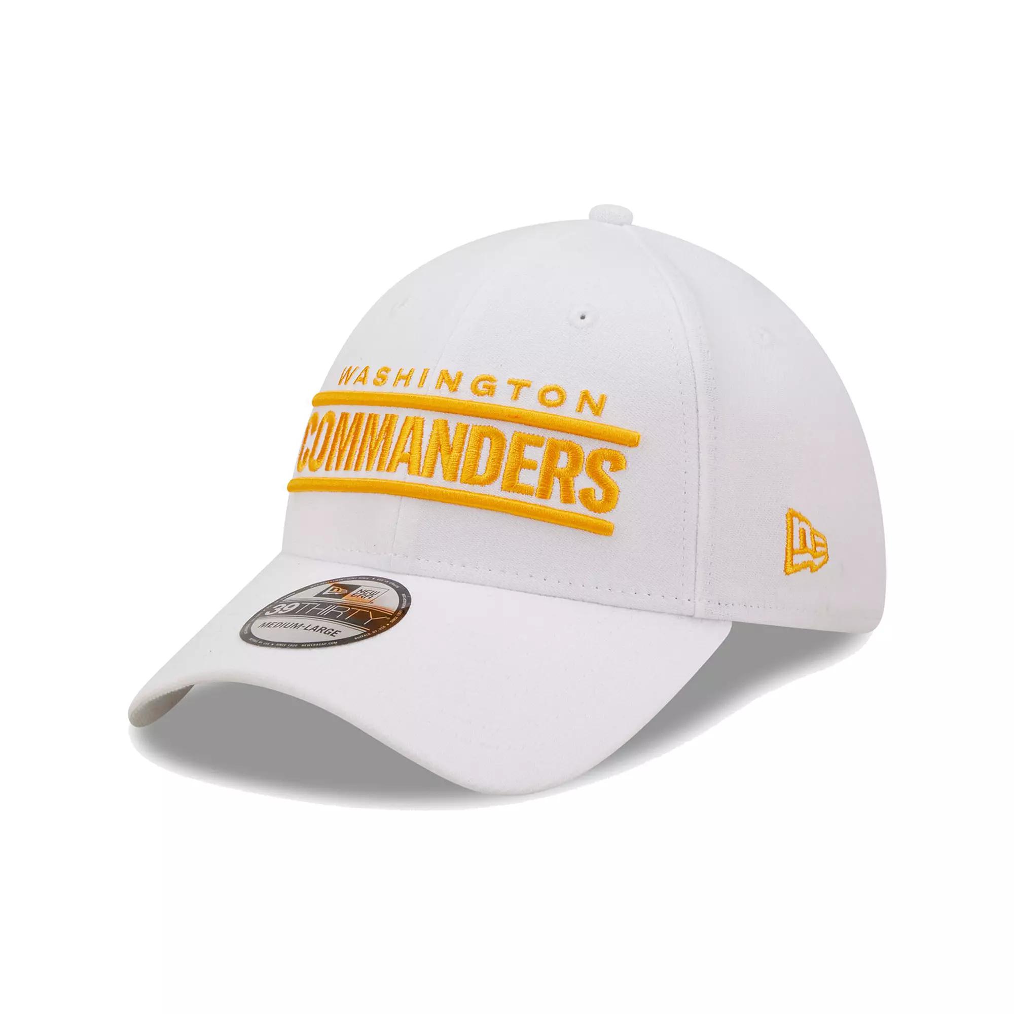 Men's New Era White Washington Commanders Wordmark Iced II 39THIRTY Flex Hat,  Product Image