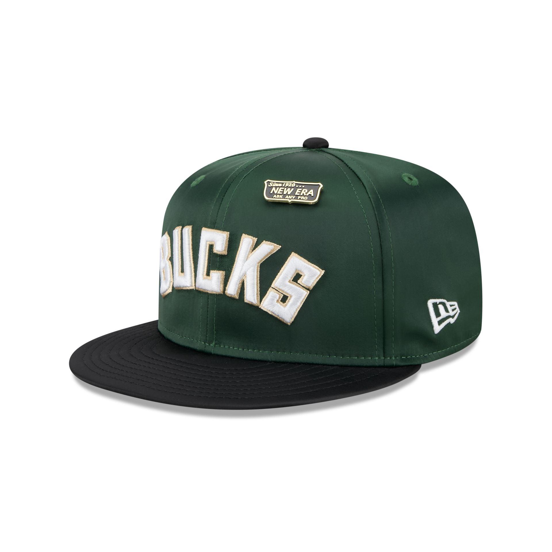 Milwaukee Bucks Satin Pin 9FIFTY Snapback Hat Male Product Image