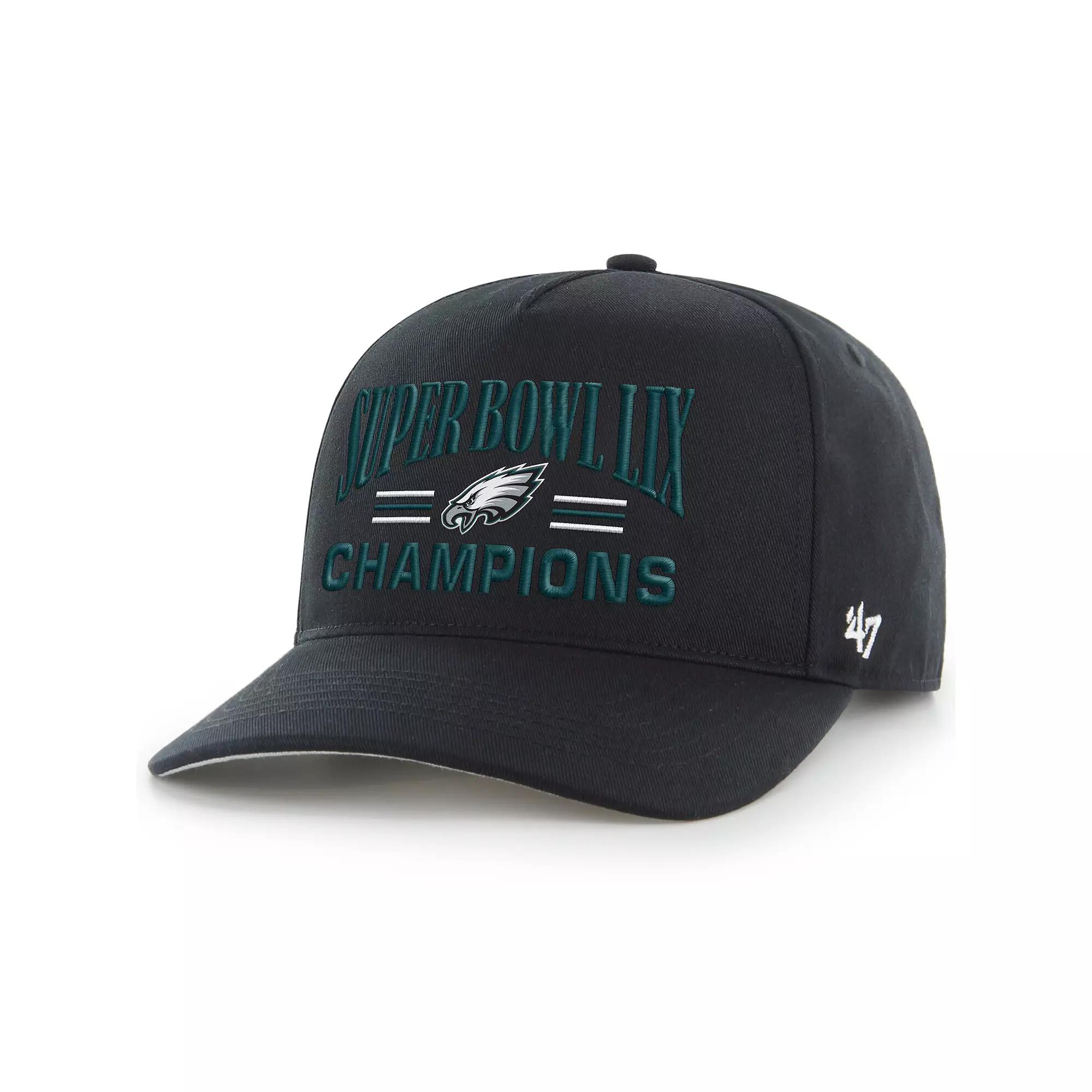 Men's '47  Black Philadelphia Eagles Super Bowl LIX Champions Hitch Adjustable Hat Product Image
