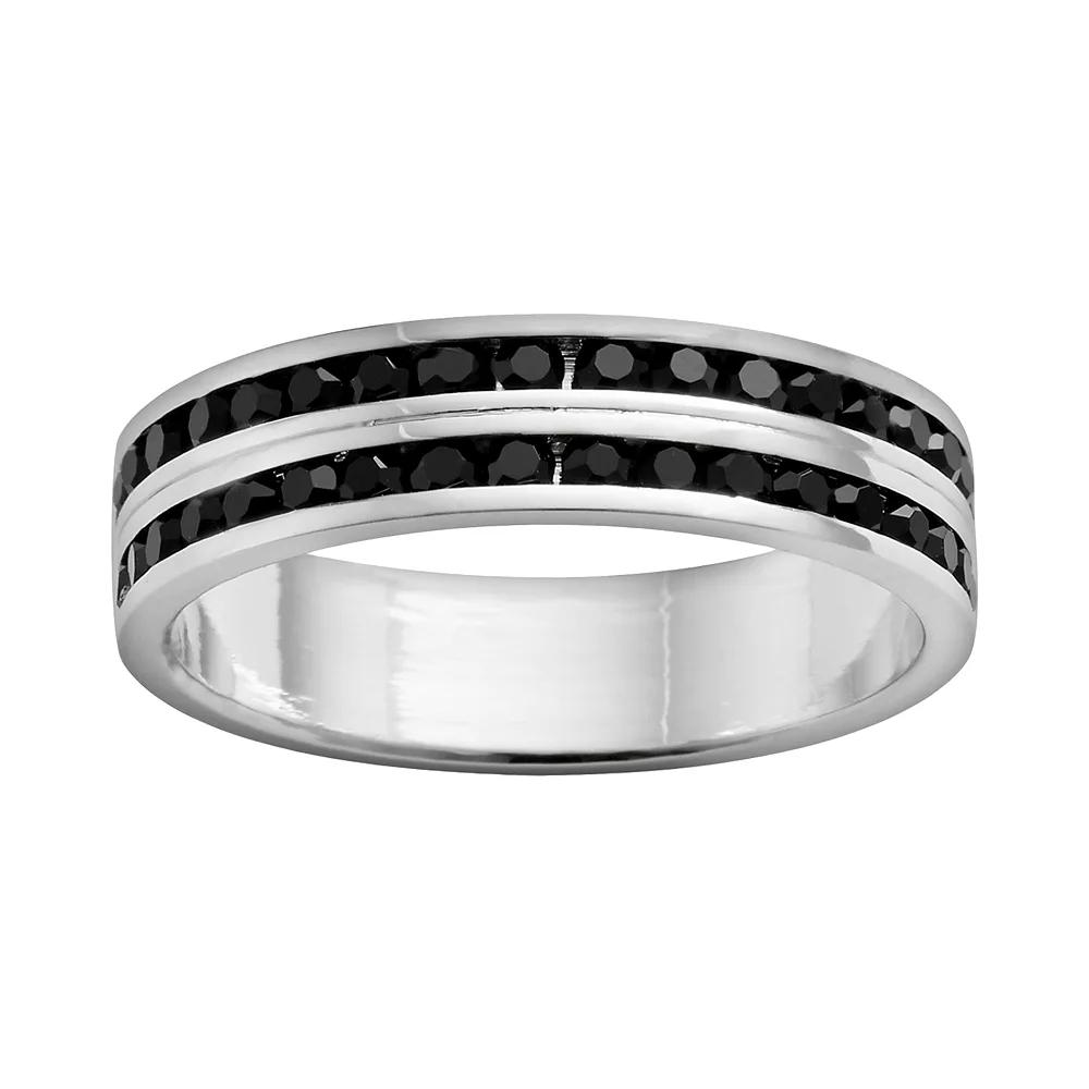 Traditions Jewelry Company Silver-Plated Crystal Eternity Ring Set, Women's,  Product Image