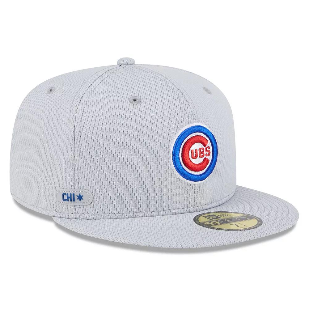 Men's New Era Gray Chicago Cubs 2025 MLB Clubhouse 59FIFTY Fitted Hat,  Product Image