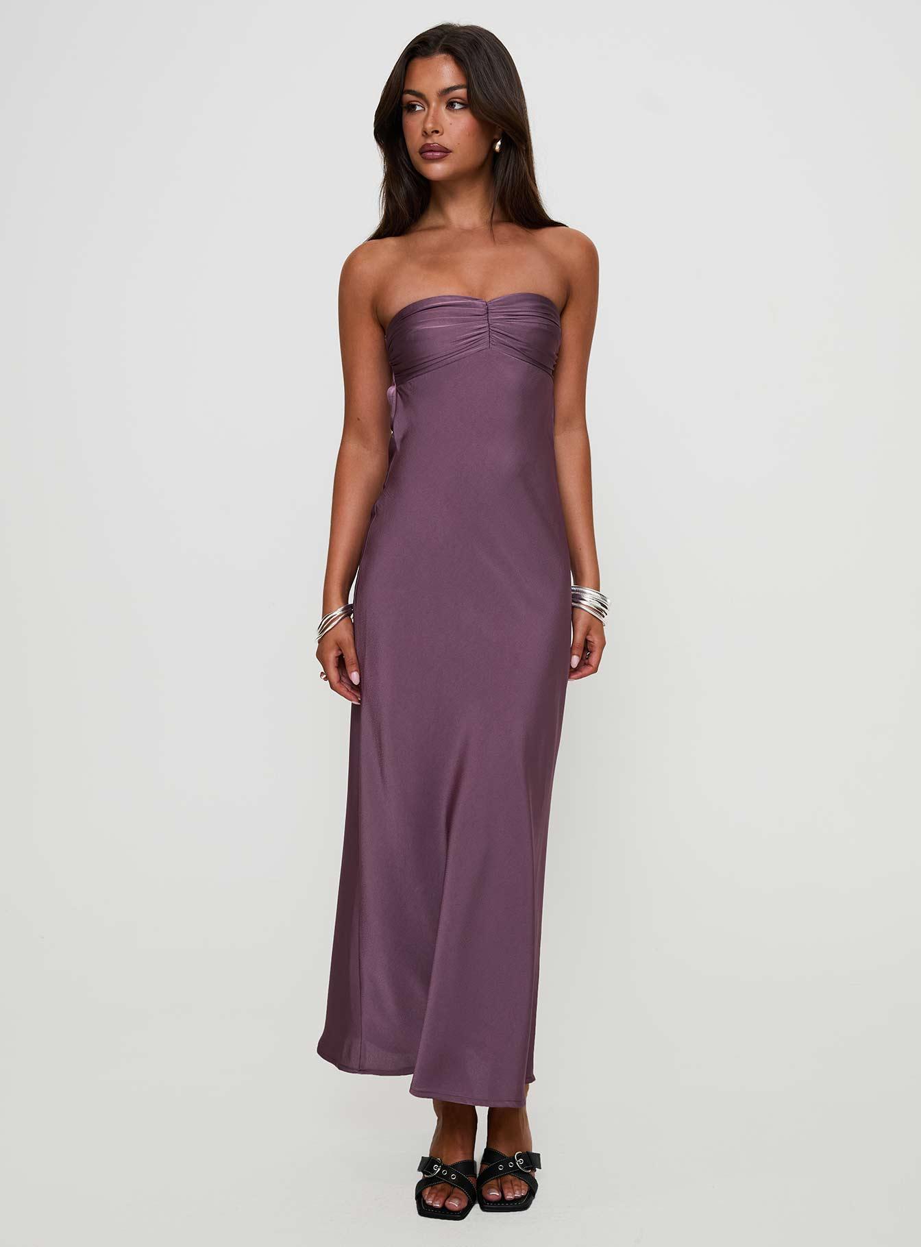 Maryska Strapless Maxi Dress Purple Product Image