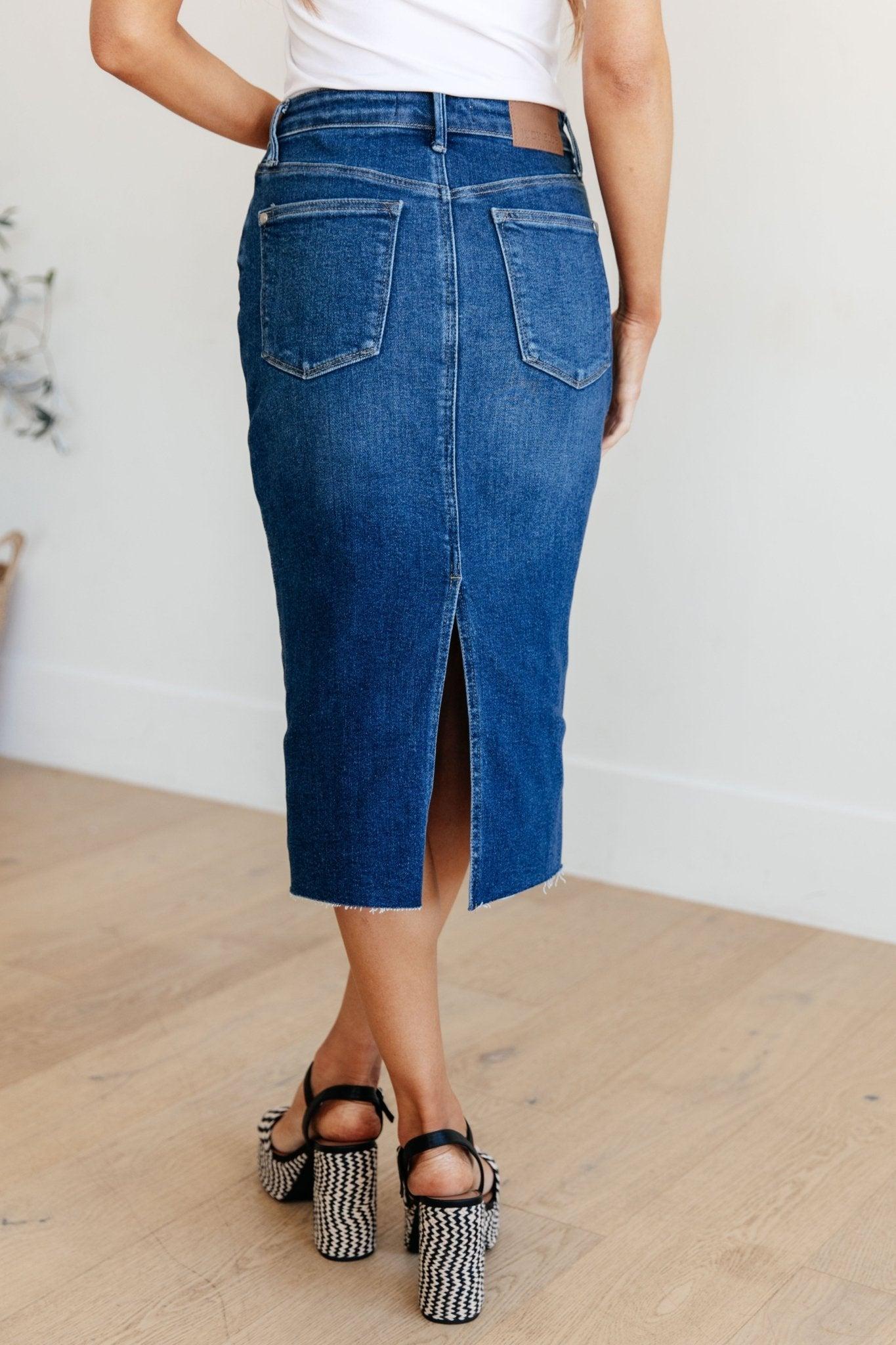 Marcy High Rise Denim Midi Skirt (Online Exclusive) Product Image