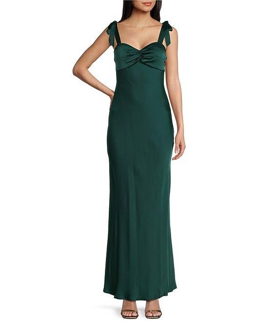 Next Up Sweetheart Neck Twist Front Tie Shoulder Dress Product Image