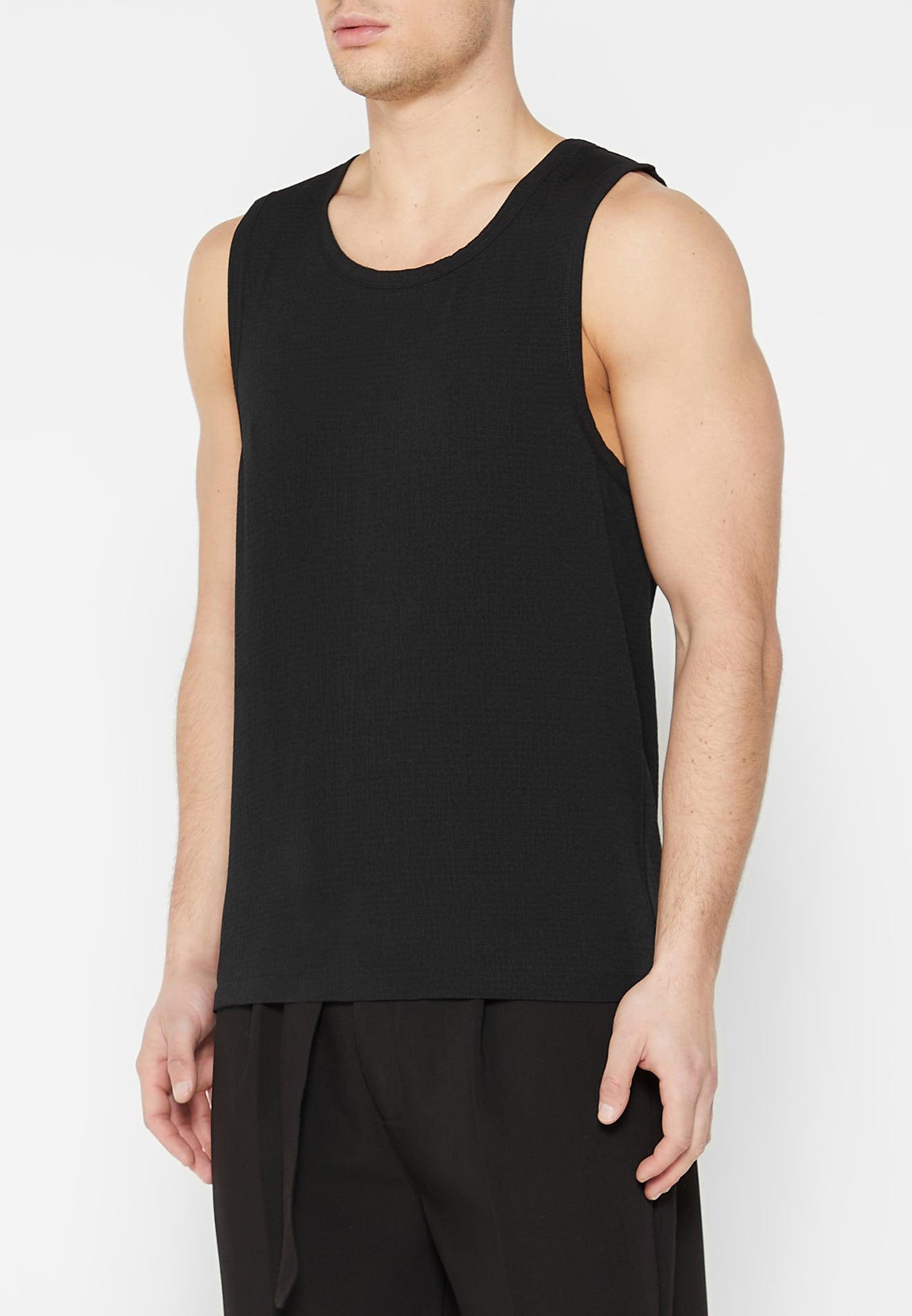 Seersucker Vest - Black Male Product Image