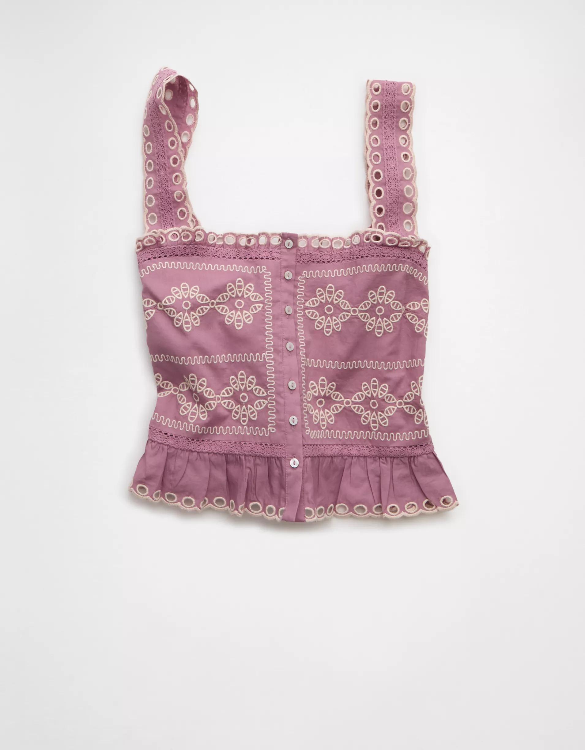 AE Eyelet Crop Top Product Image