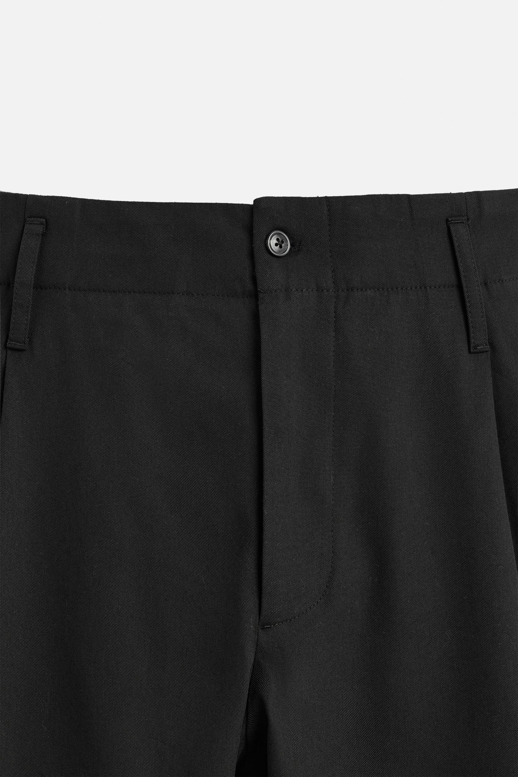 WIDE FIT COTTON-VISCOSE PANTS Product Image