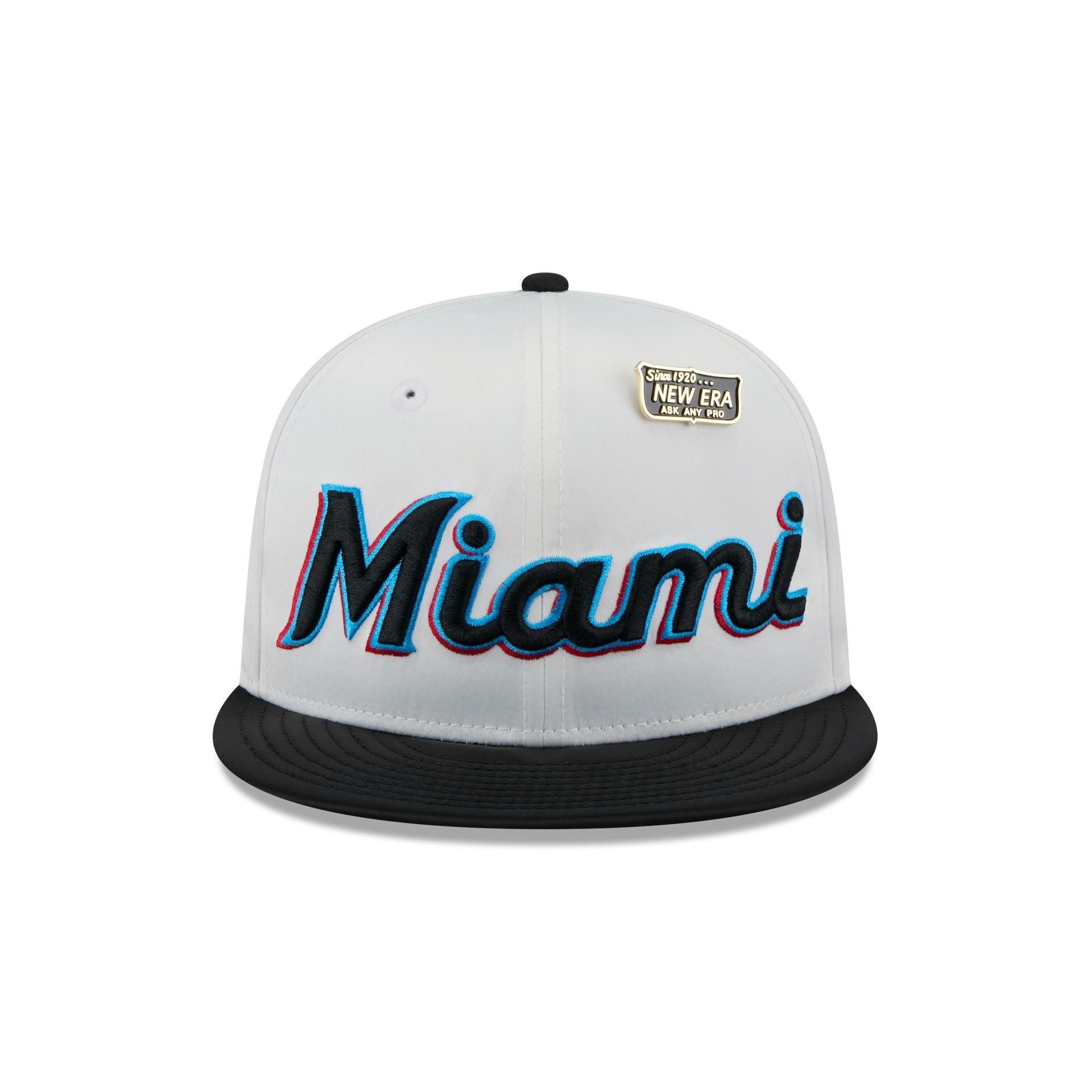 Miami Marlins Satin Pin 9FIFTY Snapback Hat Male Product Image