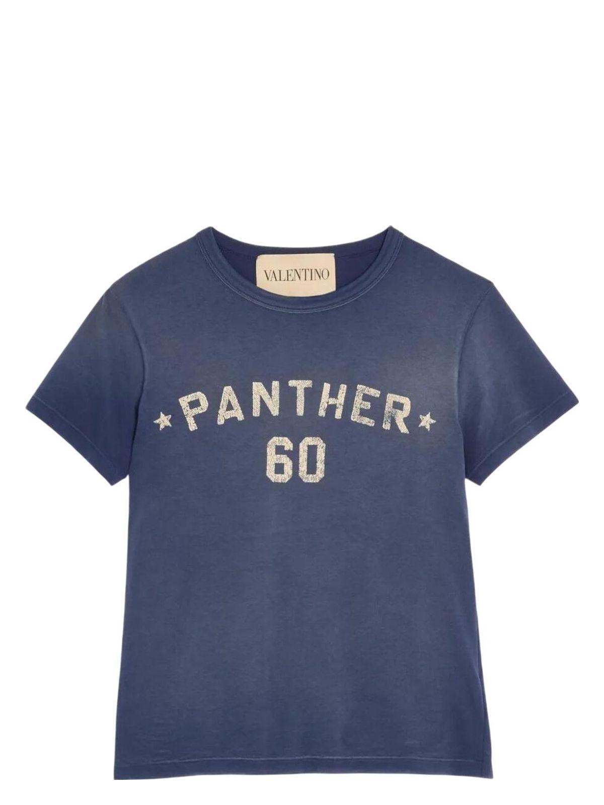 VALENTINO Garavani Navy Cotton T-shirt In Blue Product Image