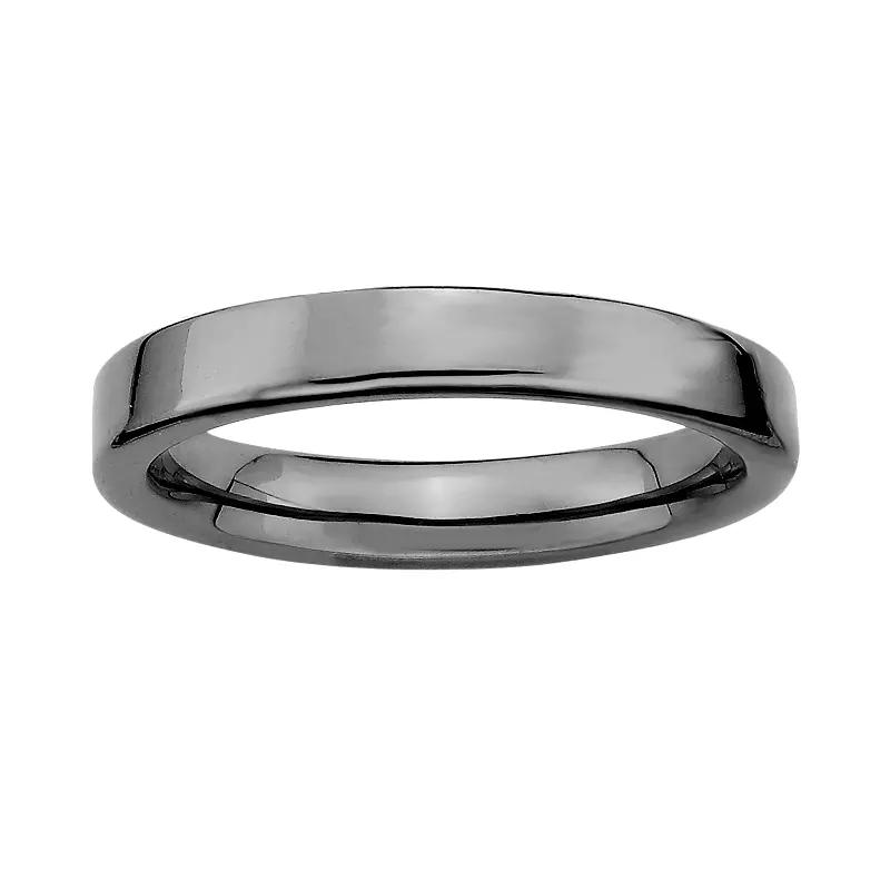 Stacks & Stones Ruthenium-Plated Sterling Silver Stack Ring, Women's, Size: 7, Black Product Image