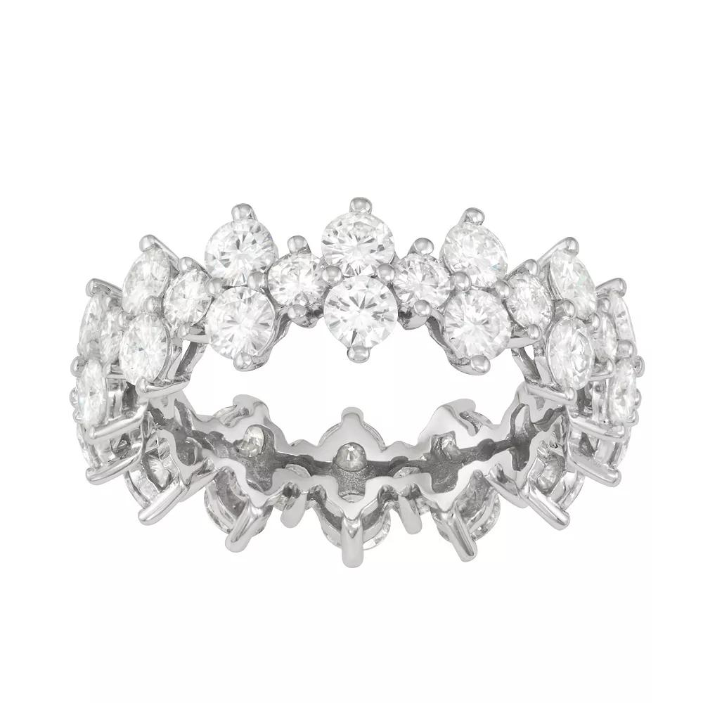 Charles & Colvard 14k White Gold 3 5/8 Carat T.W. Lab-Created Moissanite Cluster Ring, Women's Product Image