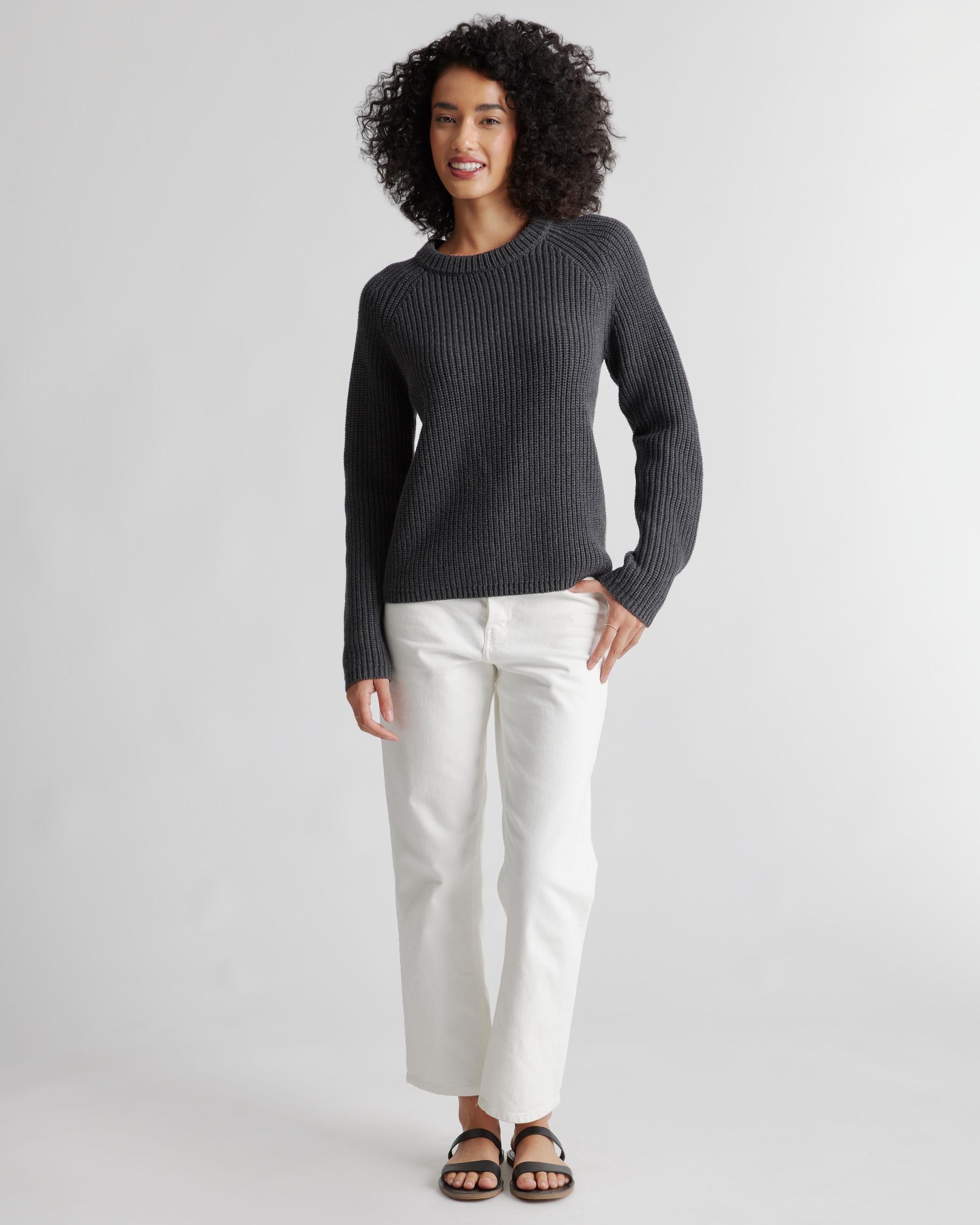 Quince | Women's Fisherman Crew Sweater Organic Cotton Product Image