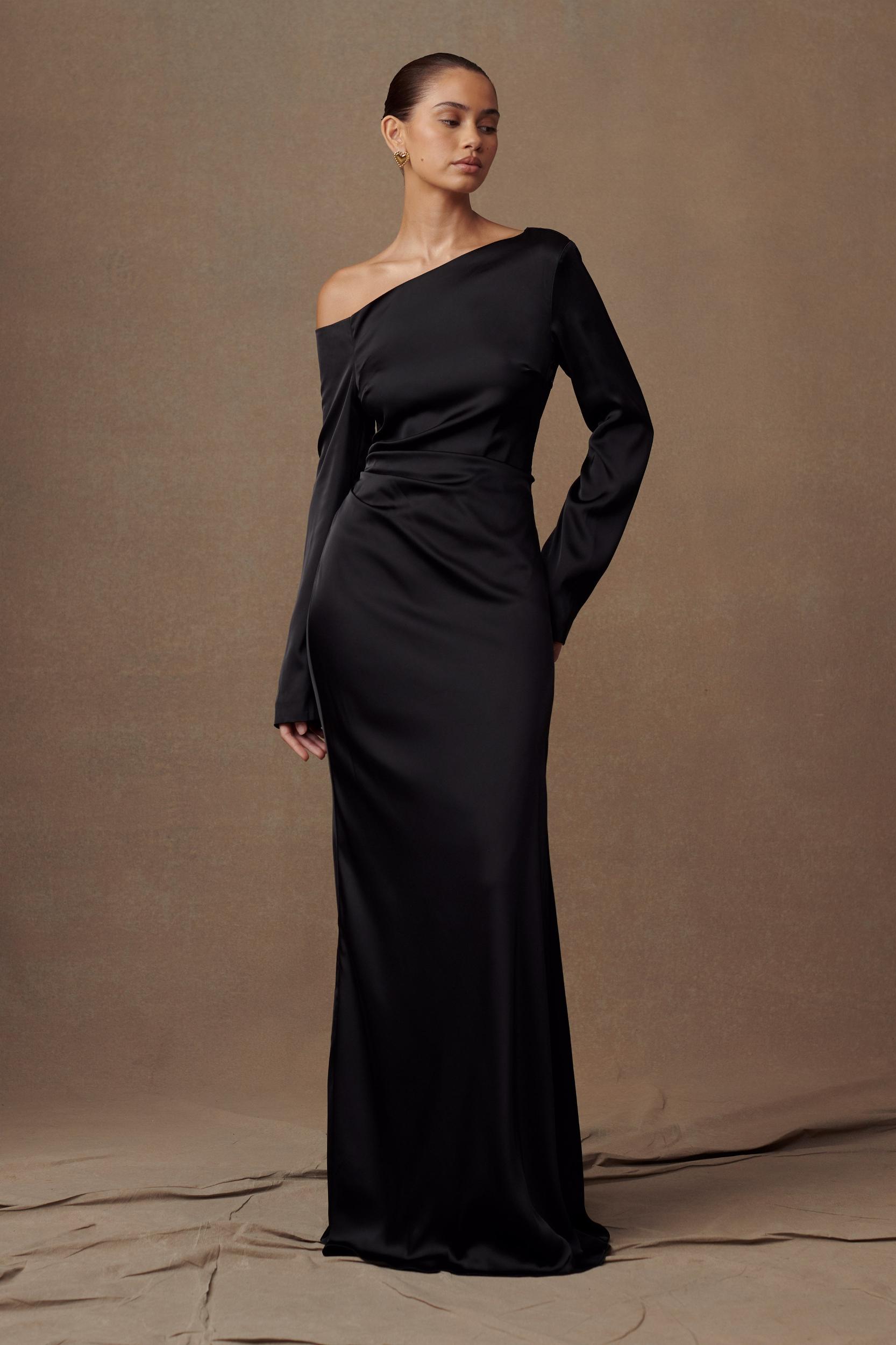 Avery Long Sleeve Maxi Dress - Black Product Image