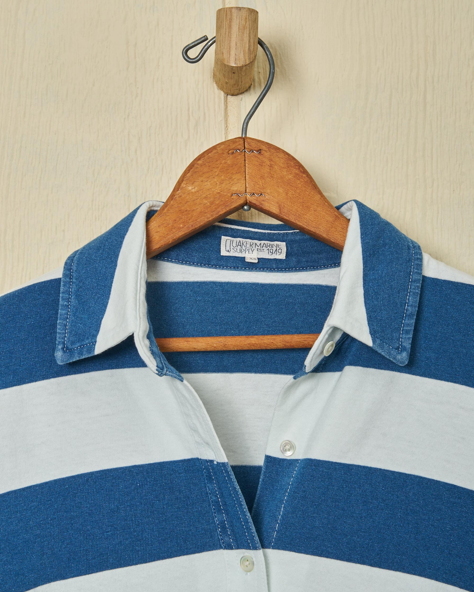 Avalon Indigo Knit Top in Blue/White Rugby Stripe Product Image