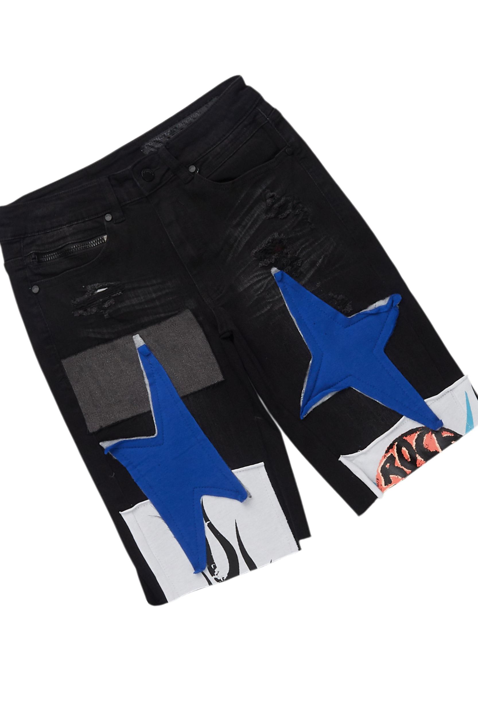 Grill Black/Blue T-Shirt/Denim Short Set Male Product Image