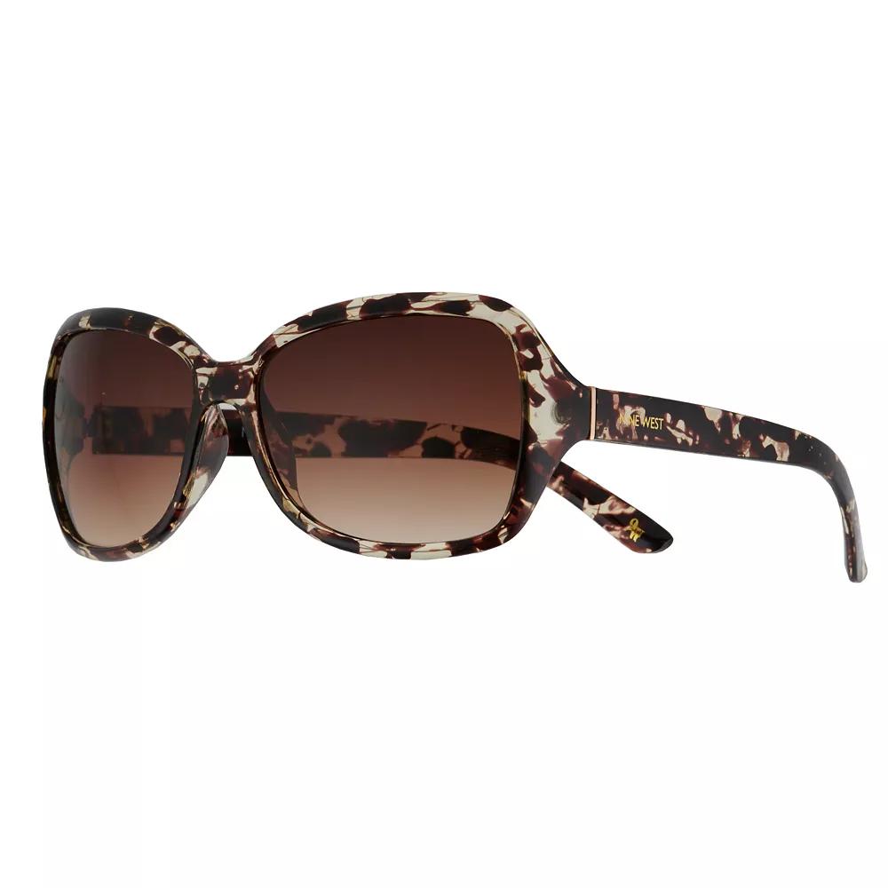 Women's Nine West 61mm Large Plastic Square Sunglasses, Brown Product Image