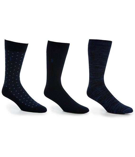 Polo Ralph Lauren Super Soft Diamond Dot Crew Dress Socks 3-Pack Product Image