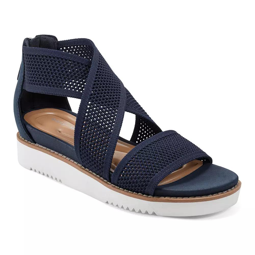 Easy Spirit Wander Women's Strap Wedge Sandals, Size: 9.5, Blue Product Image
