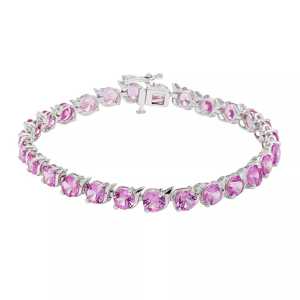The Regal Collection Sterling Silver Lab-Created Pink Sapphire Bracelet, Women's,  Product Image