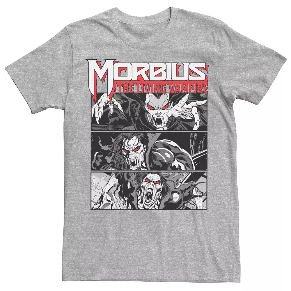 Men's Marvel Morbius The Living Vampire Comic Panels Tee, Size: Large, Athletic Grey Product Image