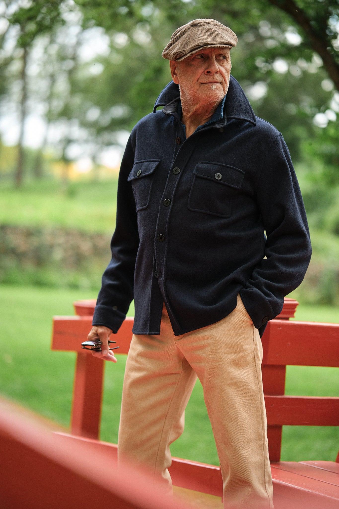 CPO Shirt Jacket in Navy Wool Product Image