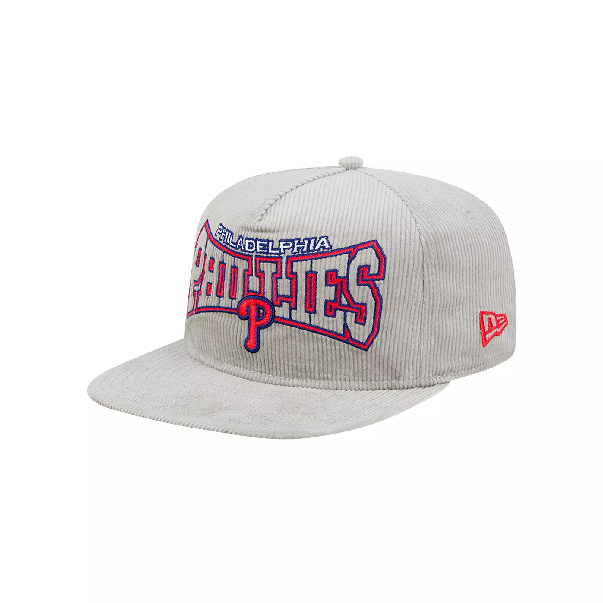Men's New Era Gray Philadelphia Phillies Corduroy Golfer Snapback Hat, Grey Product Image