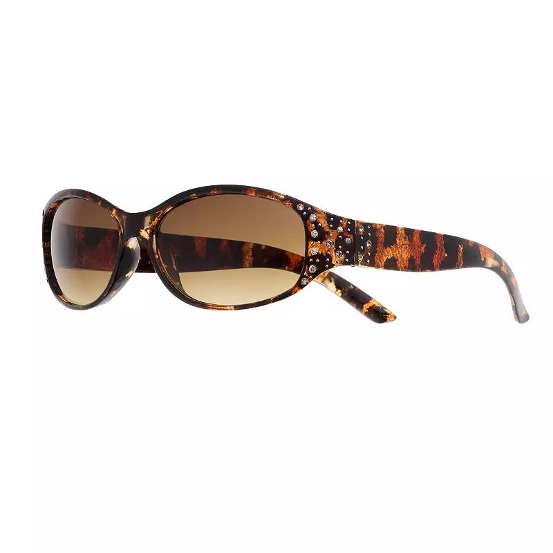 Women's Nine West Plastic Oval Sunglasses, Brown Product Image
