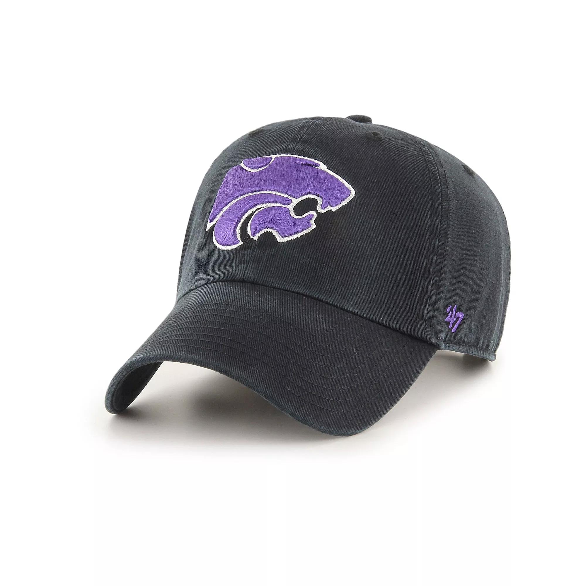 Men's '47 Black Kansas State Wildcats Clean Up Adjustable Hat Product Image