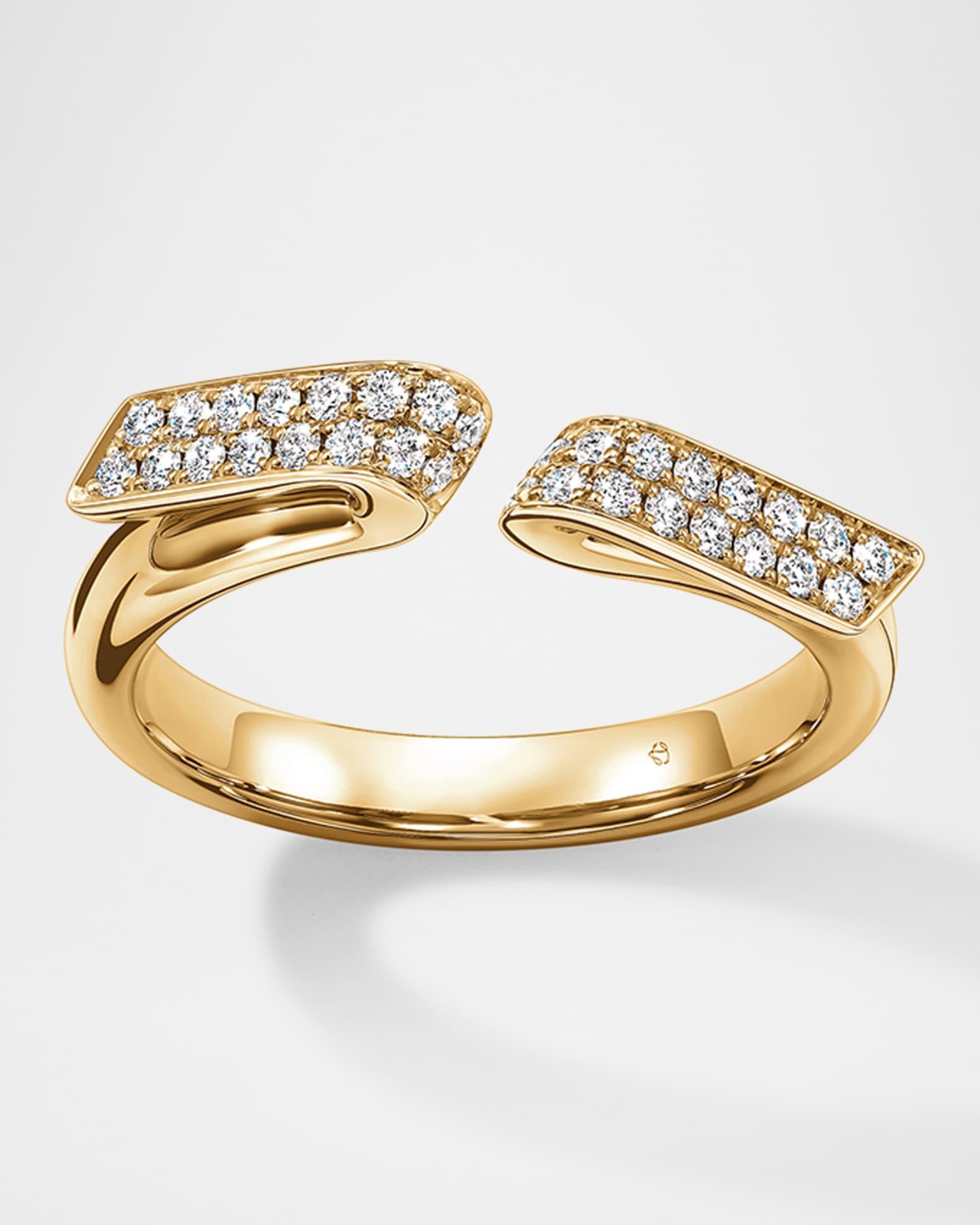 18K Yellow Gold Inside Out Diamond Flip Open Ring Product Image