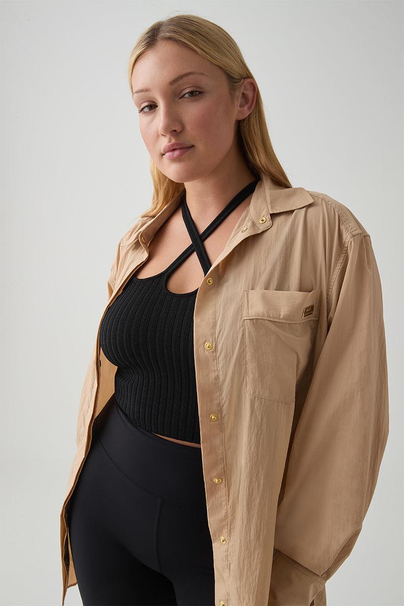 Side Split Windbreaker Shirt 406 Product Image