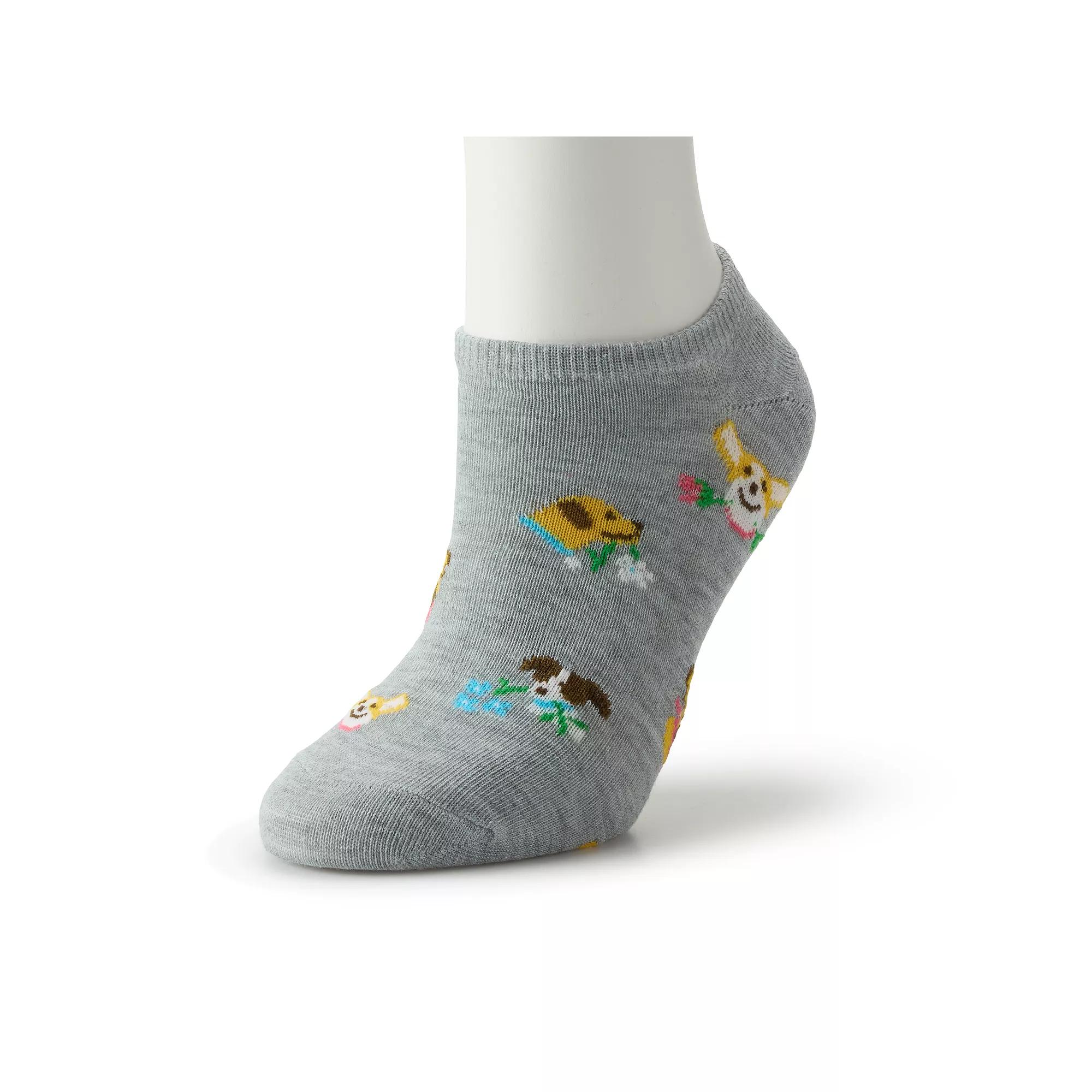Womens Patterned No Show Socks Light Grey Grey Product Image