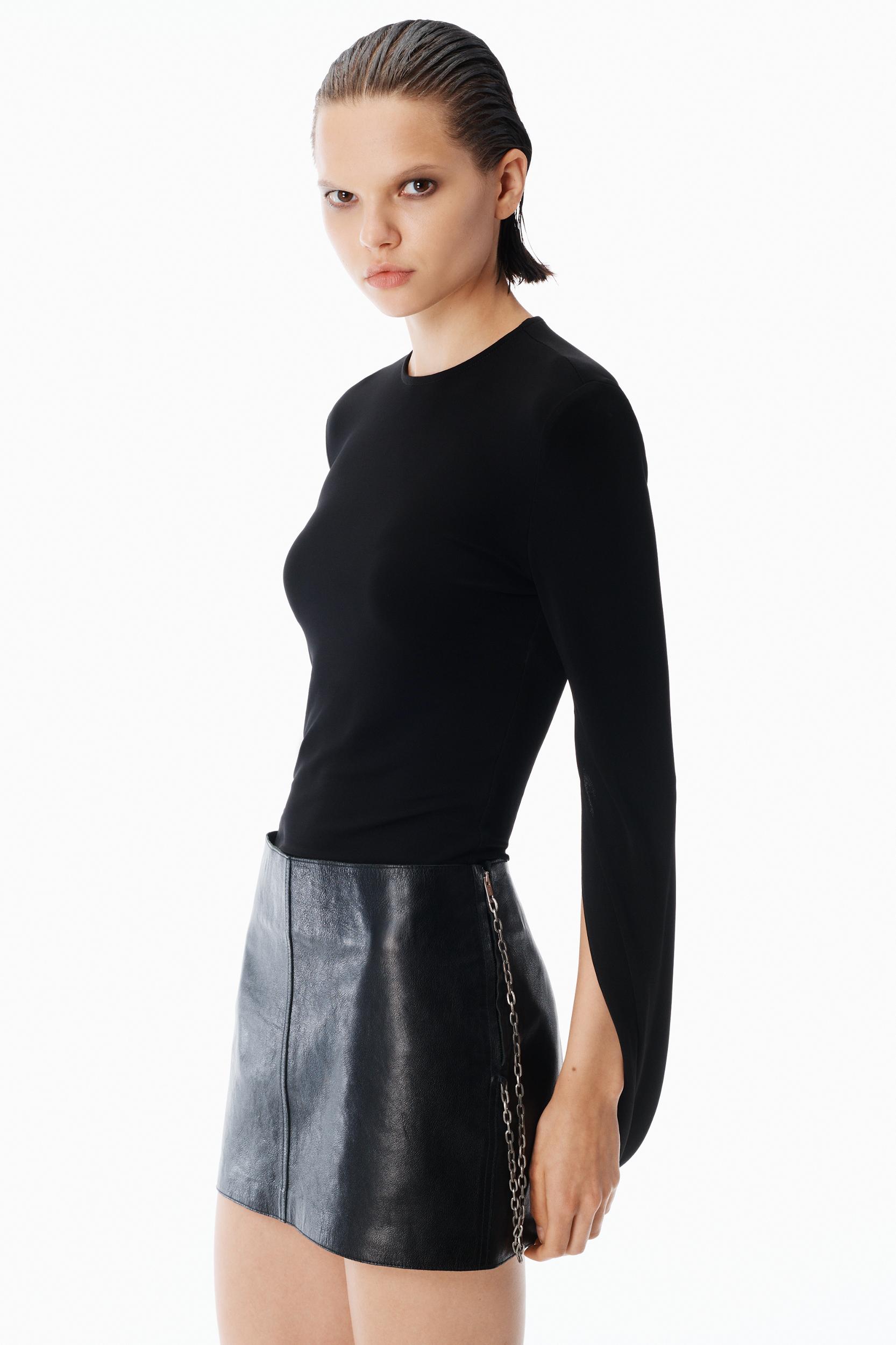 Drape Back Long Sleeve Top In Matte Jersey Product Image