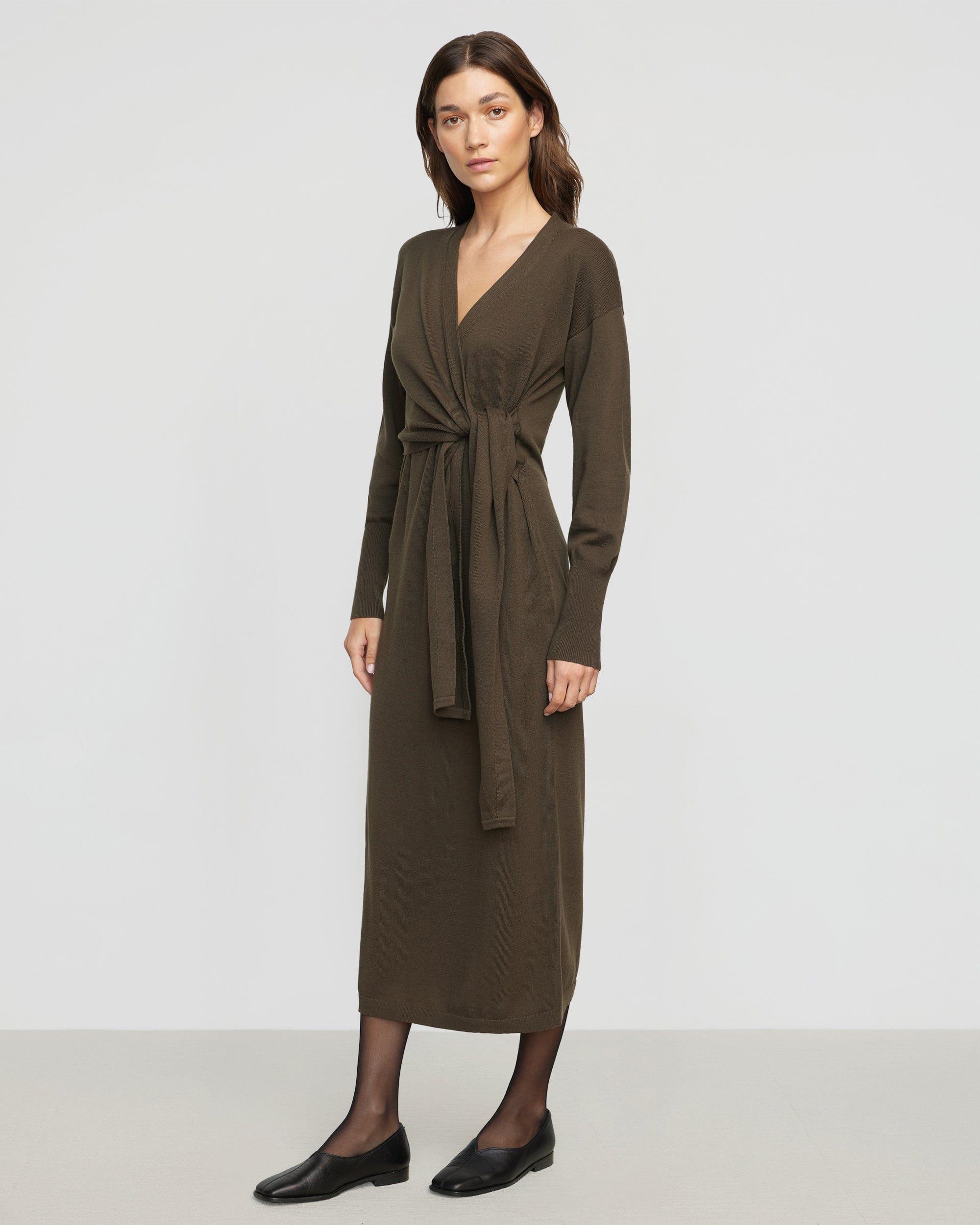 Linden Front-Wrap Sweater Dress Product Image