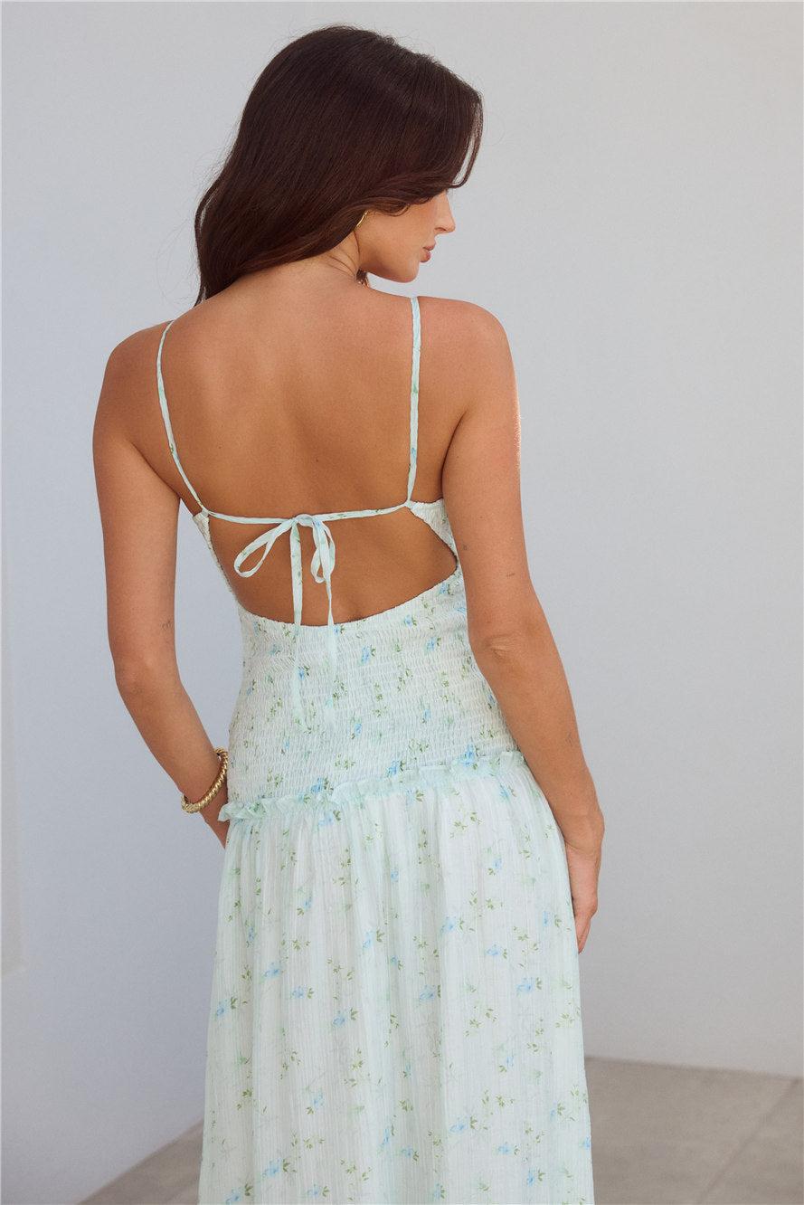 Among the Flowers Maxi Dress Blue Product Image