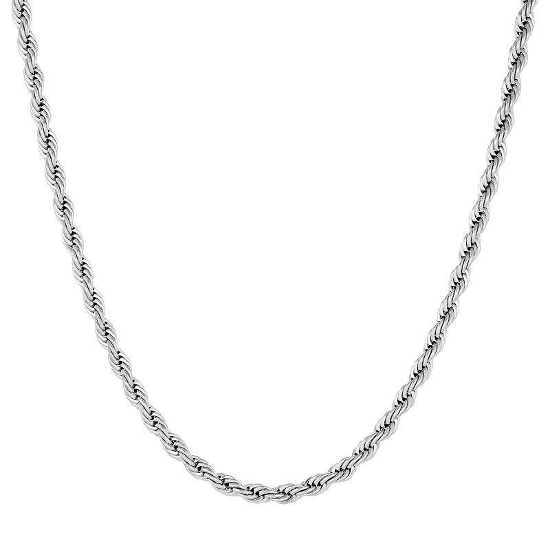Mens LYNX Stainless Steel Rope Chain Necklace Product Image