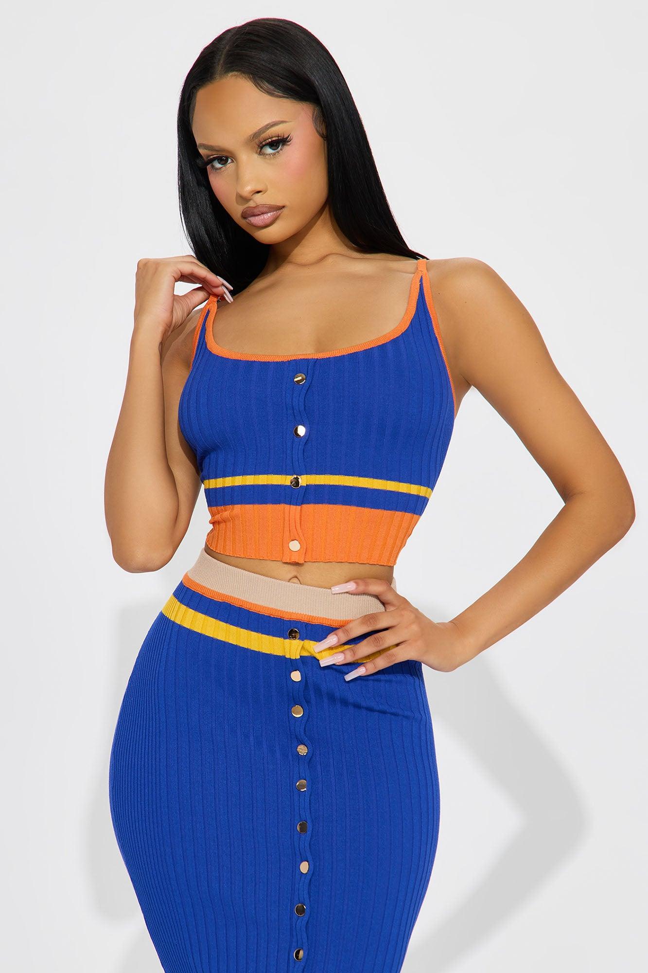 Better With Me Skirt Set - Blue/combo Product Image