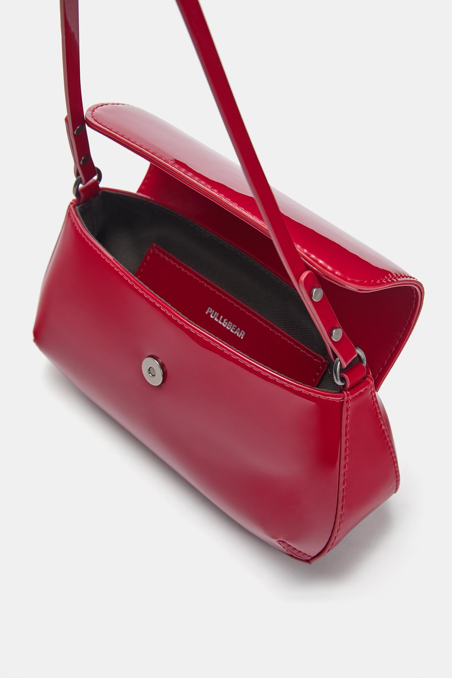 Faux patent finish shoulder bag Product Image