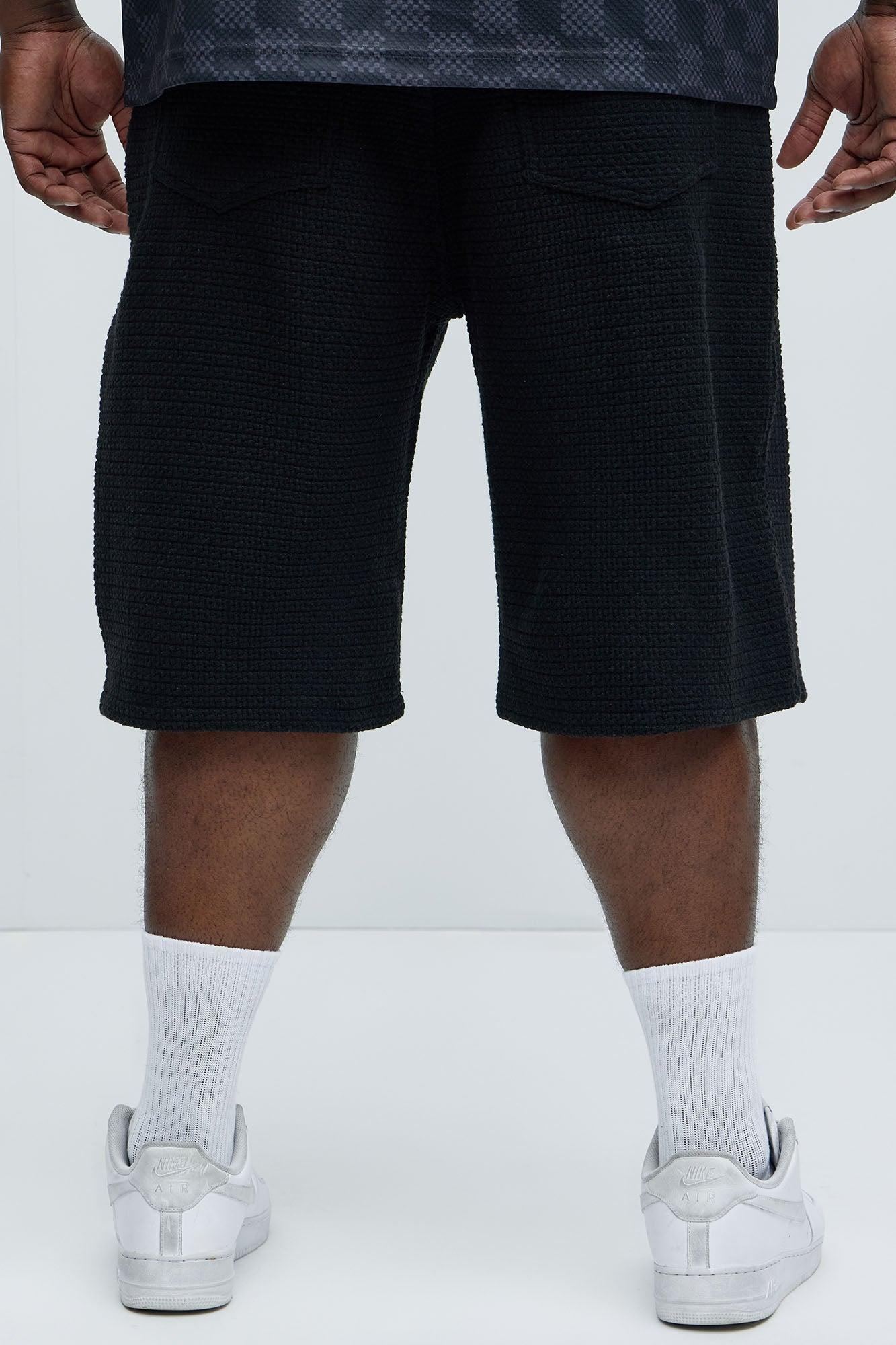 Linden Textured Baggy Shorts - Black Product Image