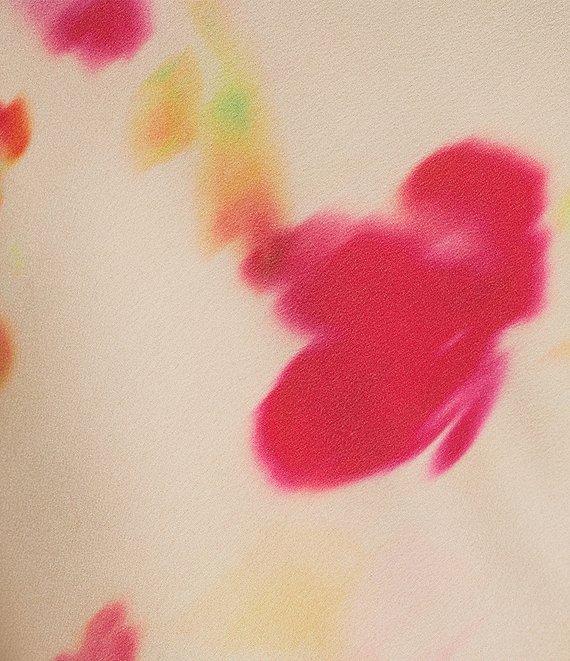 ASTR the Label Kitura Watercolor Print Cowl Neck Cold Shoulder Dress Product Image