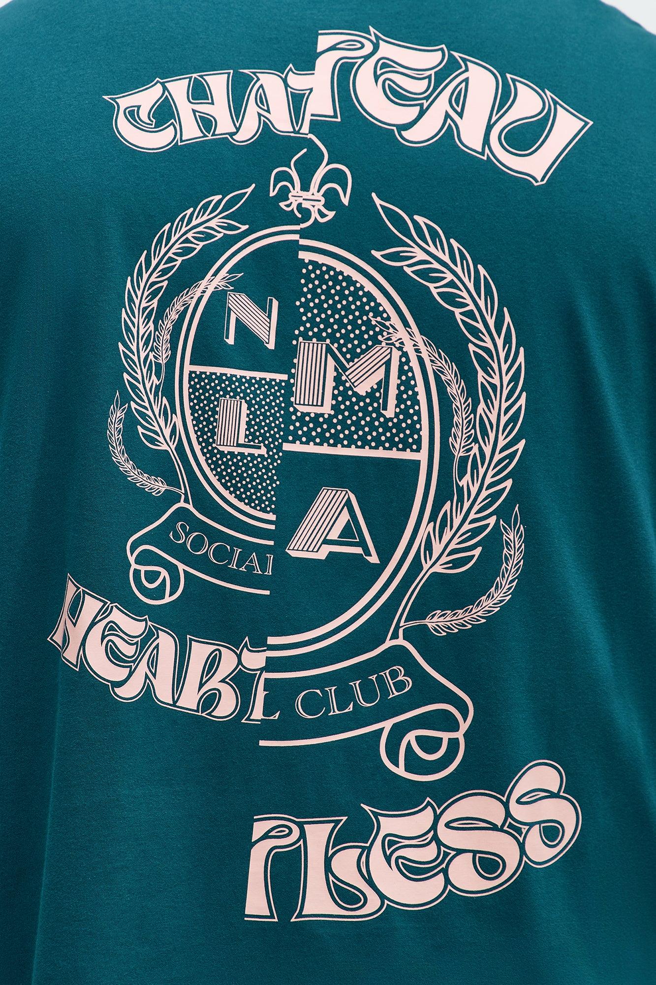 Oversized Chateau Printed Short Sleeve Tee - Teal/combo Male Product Image