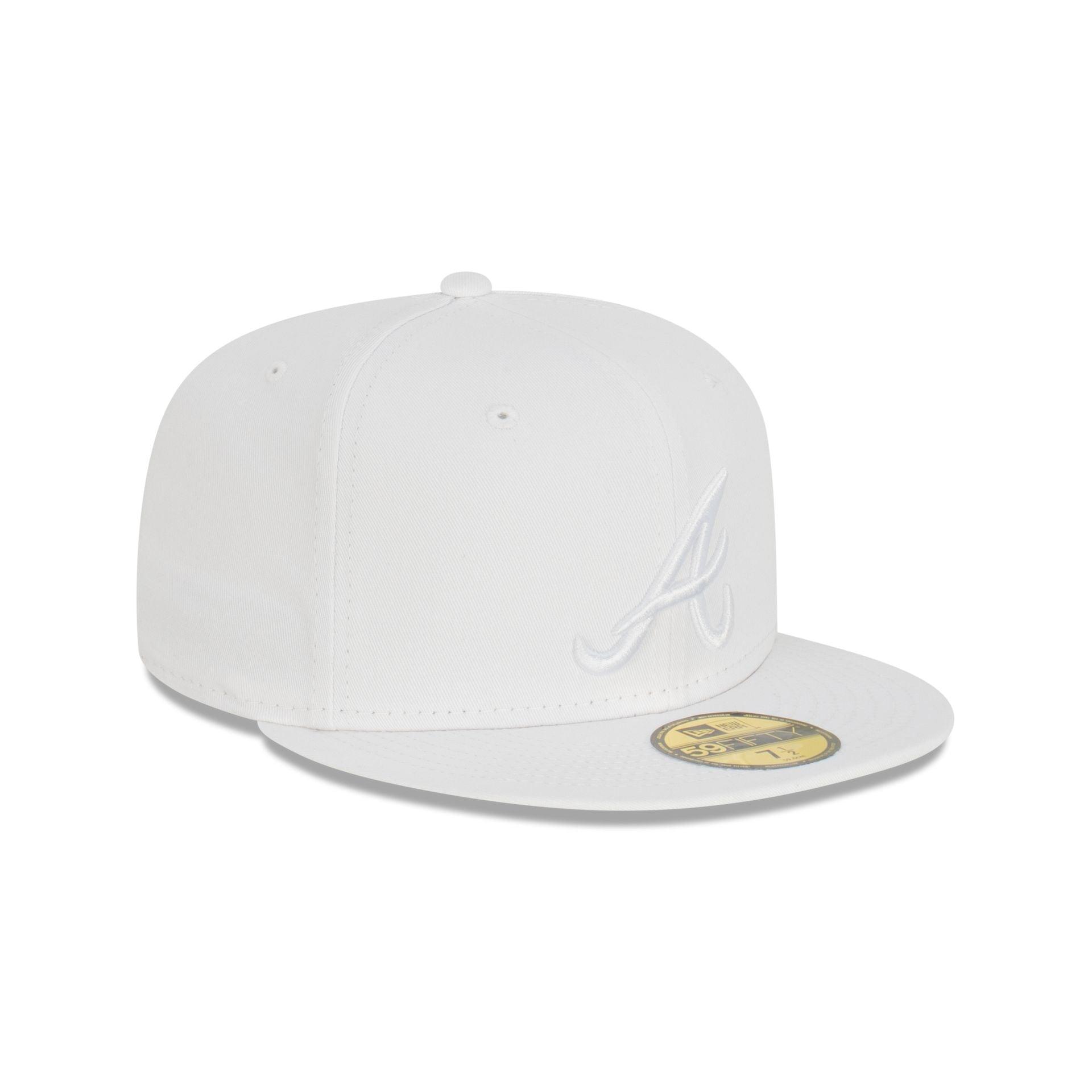 Atlanta Braves Basic White 59FIFTY Fitted Hat Male Product Image