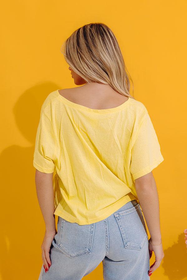 Sweet On Me Front Tie Top In Yellow Product Image