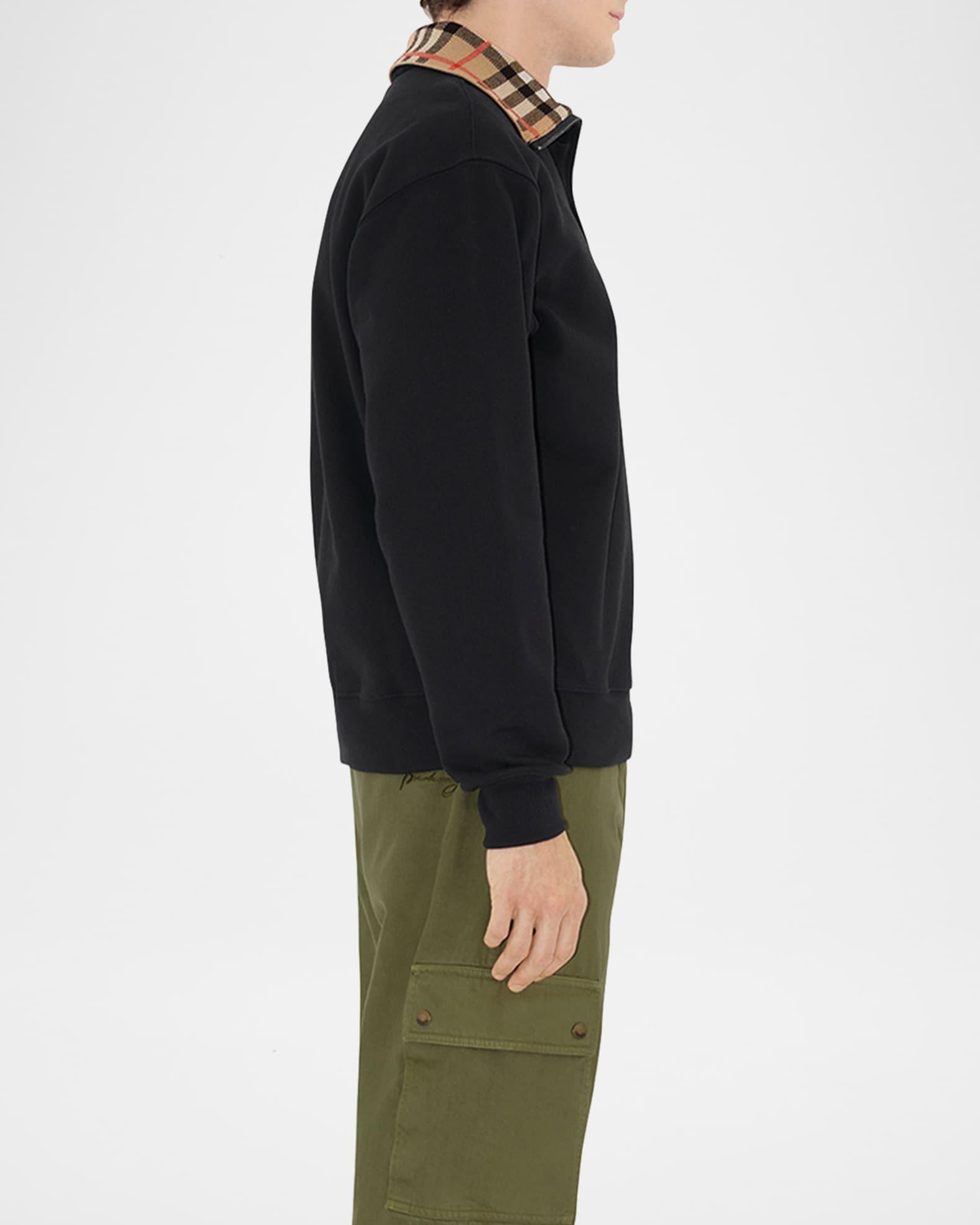 Men's Check-Collar Quarter-Zip Sweater Product Image