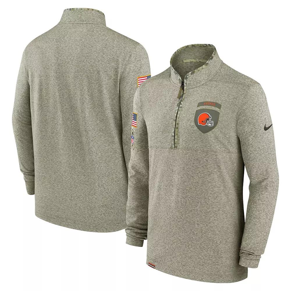 Men's Nike Olive Cleveland Browns Salute to Service Quarter-Zip Top, Size: Medium, Team Product Image
