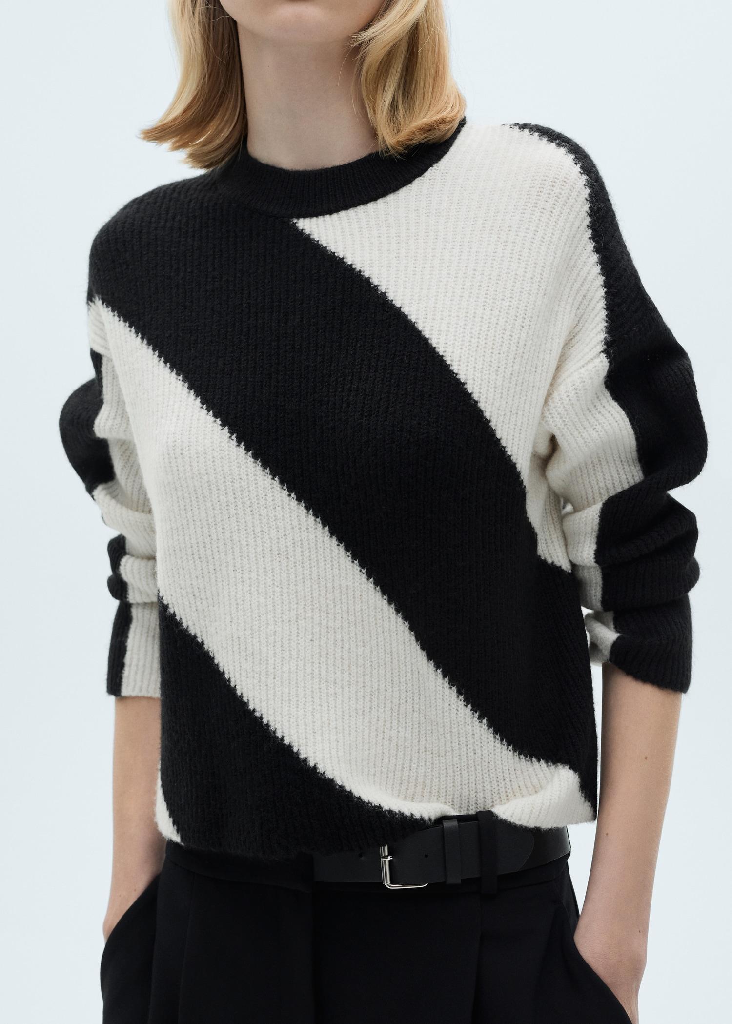 Knit striped sweater - Women | MANGO USA Product Image