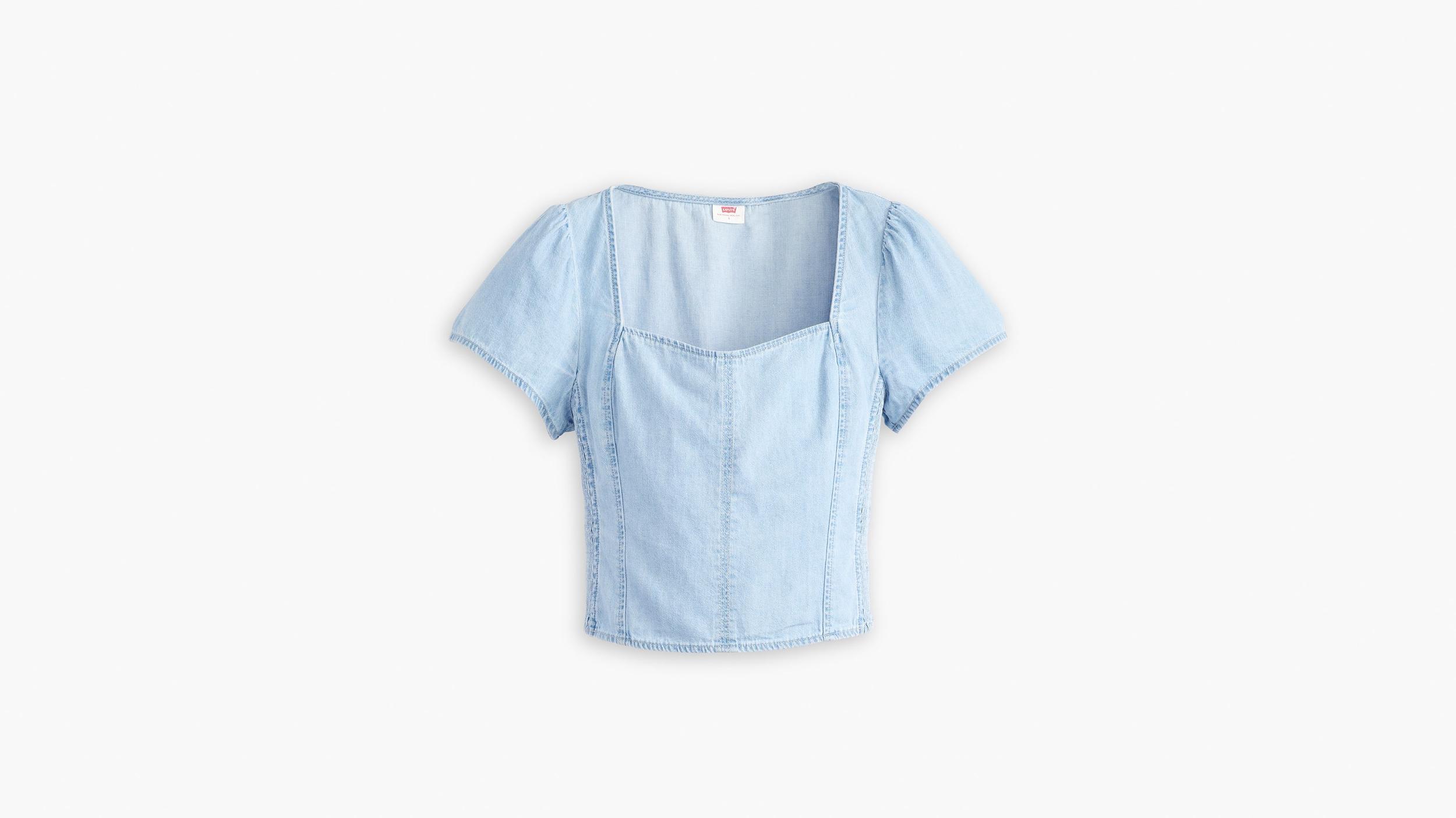 Ophelia Short Sleeve Denim Corset Product Image