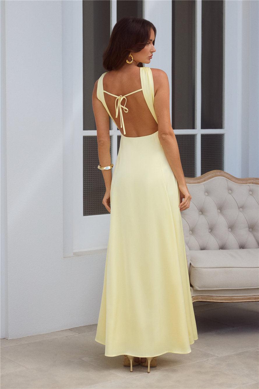 Lavish Lover Midi Dress Yellow Product Image