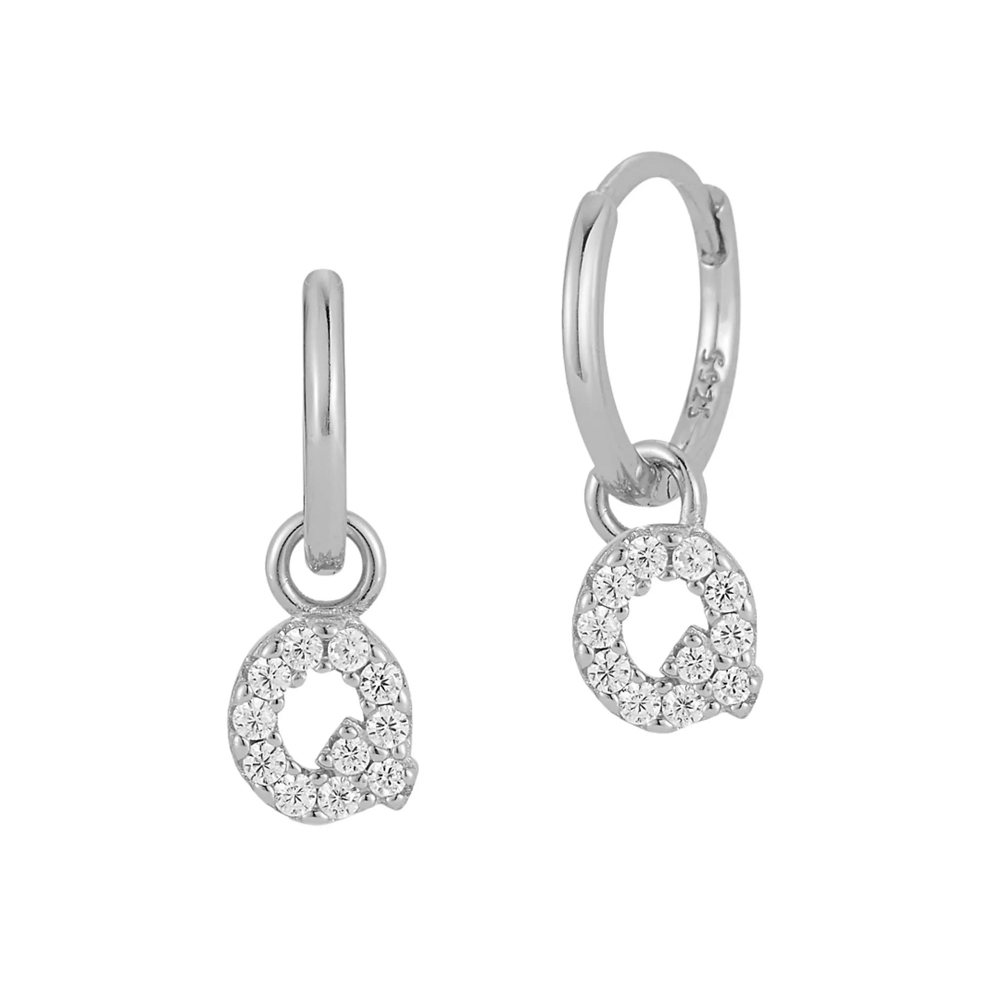 Sunkissed Sterling Cubic Zirconia Initial Drop Earrings, Women's, Silver Tone Q Product Image