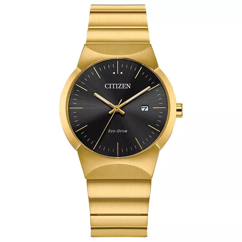 Citizen Womens Eco-Drive Modern Axiom Gold Tone Stainless Steel Black Dial Bracelet Watch Product Image